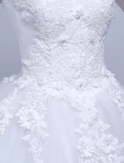 Jewel Tulle Lace Appliques 3/4 Sleeves Ball Gown Wedding Dresses_7