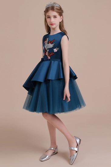 Cute Tulle A-line Flower Girl Dress | Embroidered Satin Little Girls Pegeant Dress Online_6