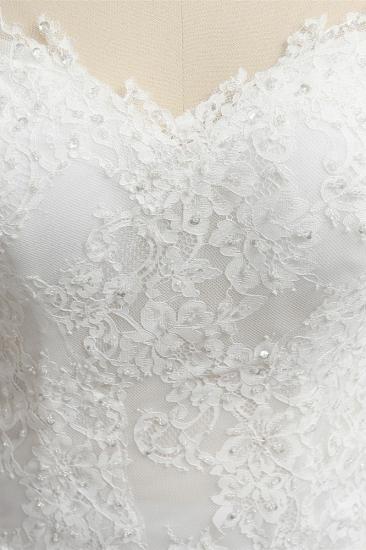TsClothzone Glamorous Straps Jewel Ärmellose Brautkleider A-Linie weiße Tüll-Brautkleider mit Applikationen im Angebot_5