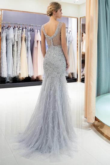 MEG | Mermaid Sleeveless Illusion Neckline Crystal Sqeuined Tulle Evening Dresses_3