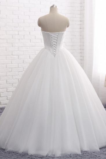 TsClothzone Chic Ball Gown Strapless White Tulle Wedding Dress Sleeveless Bridal Gowns On Sale_3