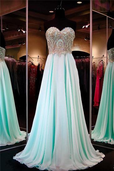 2022 Pretty Chiffon Prom Dress Sweetheart Sequins Beads Evening Dresses