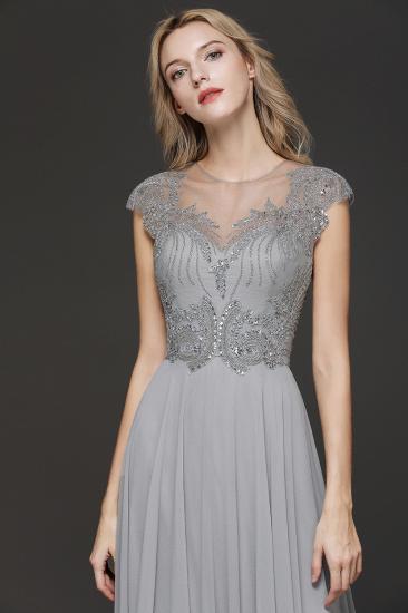 Crystal Appliques Sweetheart Side Slit Prom Dresses | Backless Capsleeves Evening Dresses_5