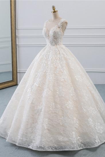 TsClothzone Exquisite Jewel Sleelveless Lace Wedding Dress Ball Gown appliques Bridal Gowns Online_4