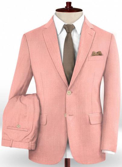 Anzug aus rosa Wolle mit flachem Kragen | zweiteiliger Anzug_1