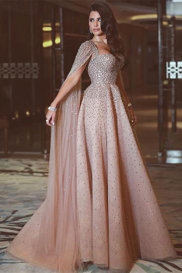 Sparkly Sequin Long Crystals Long Tulle Prom Dresses_1