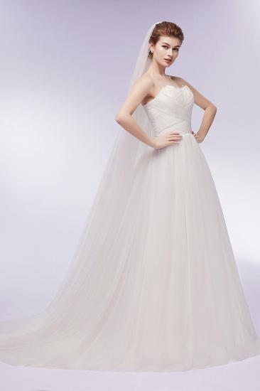 XENIA | A-line Sweetheart Strapless Tulle Wedding Dresses with Feathers_4