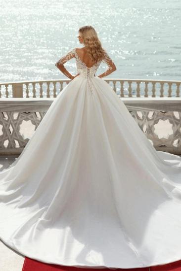 Wunderschöne Brautkleider Prinzessin | Brautkleider aus Satin mit Ärmeln_2