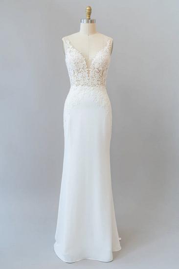 Cheap Lace Chiffon Sheath Wedding Dress