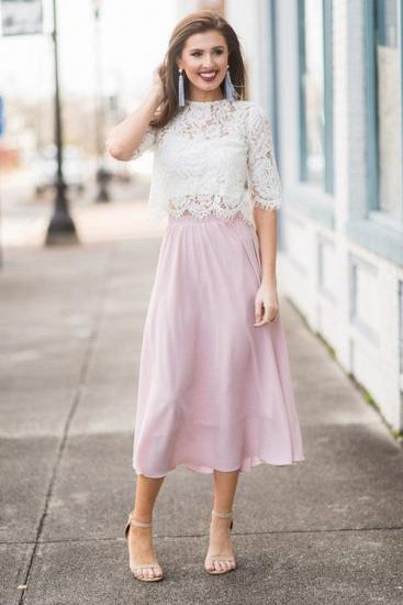 Zweifarbiges weißes rosa Sommer-billiges Heimkehr-Kleid online_1