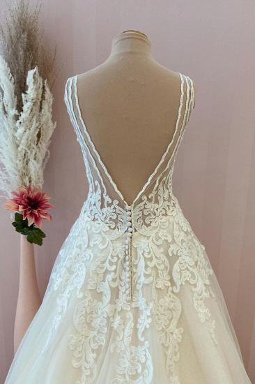 Wedding dresses V neckline | Wedding dresses A line lace_3