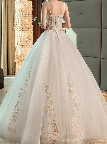 Beach A-Line Wedding Dresses Strapless Lace Sleeveless Bridal Gowns On Sale_2