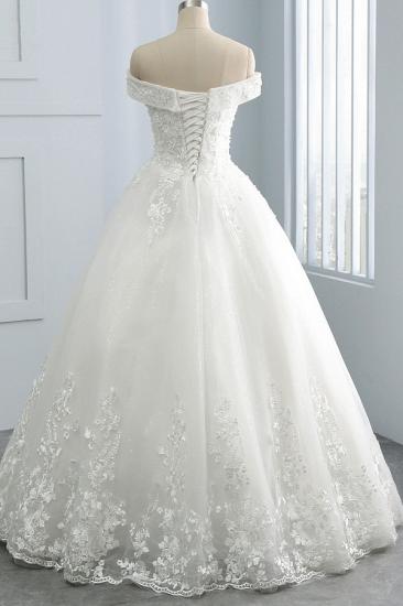 TsClothzone Gorgeous Off-the-Shoulder Tulle Appliques Wedding Dress Sweetheart Sleeveless Lace Bridal Gowns On Sale_3