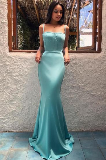 Spaghetti Straps Sexy Mint Evening Dresses Cheap | Sleeveless Mermaid Long 2022 Formal Prom Dress