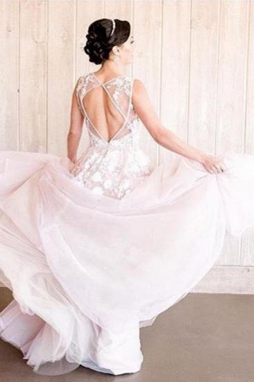 Atemberaubendes Brautkleid mit V-Ausschnitt aus Tüllspitze für die Braut_2