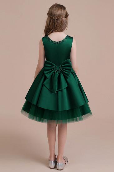 Lovely Tulle A-line Flower Girl Dress | Bow Beading Satin Little Girls Pegeant Dress Online_3