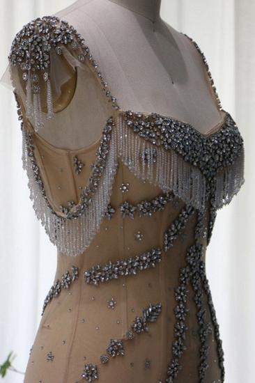 Luxuriöses, herzförmiges, mit Perlen verziertes Meerjungfrau-Partykleid mit Quasten, Dubai-Abendkleid_14
