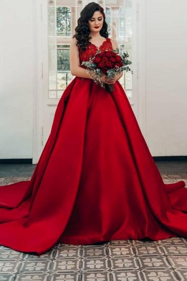 Glamorous Red Sweetheart Aline Ball Gown_1