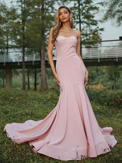 Simple Evening Dress Long Fishtail Pink | Online Evening Dress_5