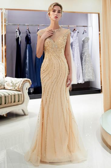 MARTHA | Mermaid Floor Length Sleeveless Golden Beading Evening Gowns