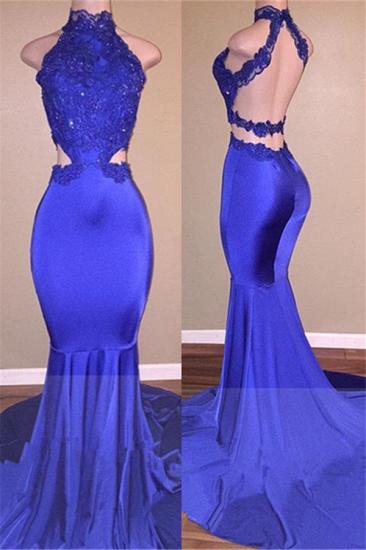 High Neck Open Back Prom Dresses 2022 | Sexy Lace Mermaid Evening Dress Cheap_1