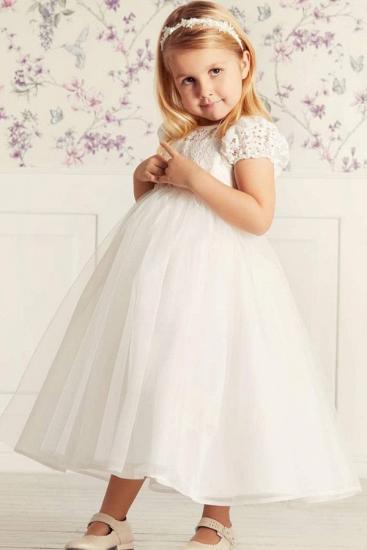 Lovely Jewel Puffy Princess Tulle Flower Girl Dresses with Ribbon