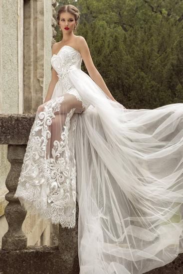 Sweetheart Tulle Court Train Bridal Dress Lace Appliques 2022 Wedding Dress_2