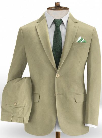 Vibrant dark khaki stretch chino suit | for special events and formal occasions_1