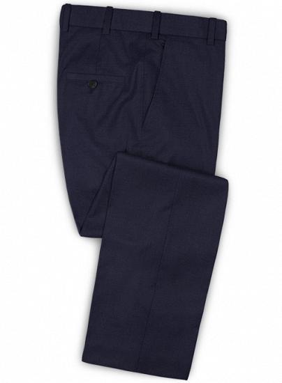 Navy blue wool notched lapel casual suit | two-piece suit_3