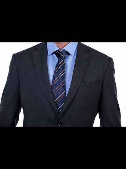 Black notch lapel business two-piece suit_4