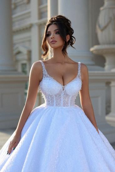 Modern Wedding Dresses With Glitter | Wedding dresses A line satin_3