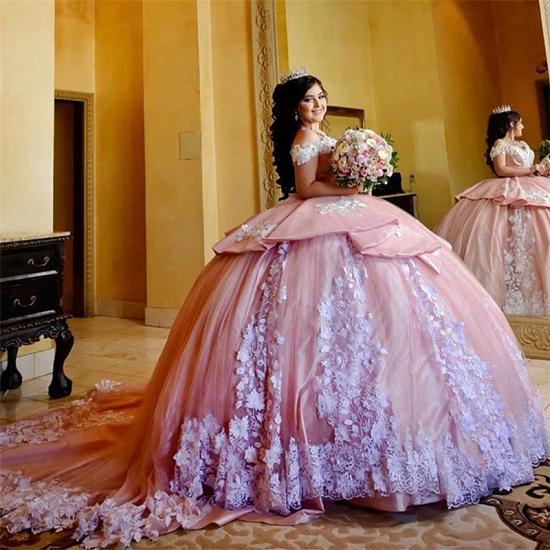 Pink luxury ball gown quince dress for sweet 16