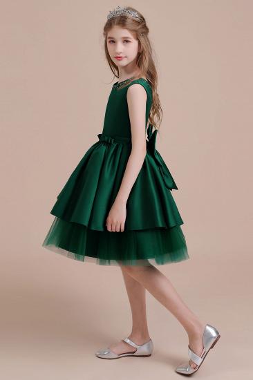 Lovely Tulle A-line Flower Girl Dress | Bow Beading Satin Little Girls Pegeant Dress Online_6