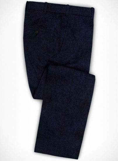Handsome Dark Blue Corduroy Suit | Two Piece Suit_3