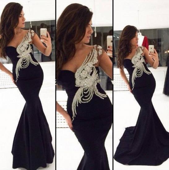 Sexy Black Mermaid 2022 Prom Dresses with Top Beaded Sequin Long Glorious Floor Length Evening Gowns_2