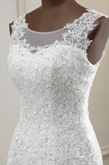 TsClothzone Stunning Jewel Sleeveless White Brautkleider White Mermaid Beadings Brautkleider_7