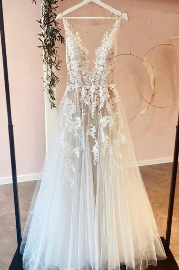 Simple A Line V Neck Wedding Dress | Wedding dresses boho_1