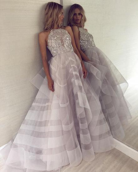 Charming  A-Line Appliques Halter Sleeveless Floor-Length Prom Dress_4