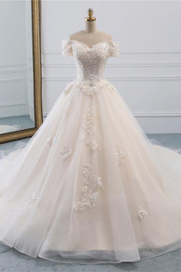 TsClothzone Affordable Off-the-Shoulder White Tulle Lace Wedding Dress Sweetheart Appliques Bridal Gowns On Sale_1