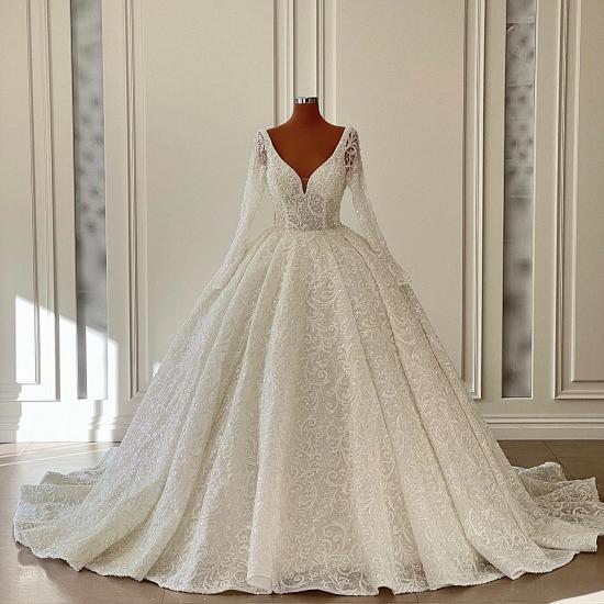 Wedding Dresses A Line Lace | Wedding dresses with sleeves_3