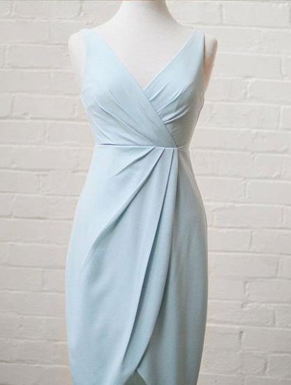 Elegantes, ärmelloses A-Line-Kleid mit V-Ausschnitt und hohem, niedrigem Kleid_3