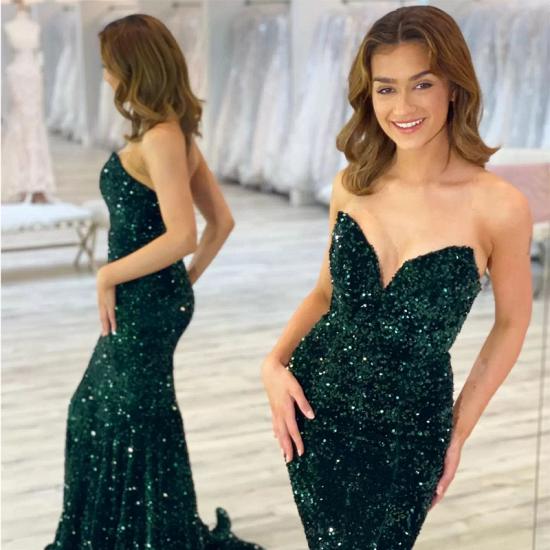 Green Evening Dresses Long Glitter | Prom dresses cheap_2