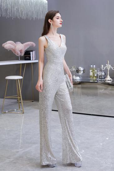 Sexy Shining V-neck Silver Sequin Sleeveless Prom Jumpsuit_7