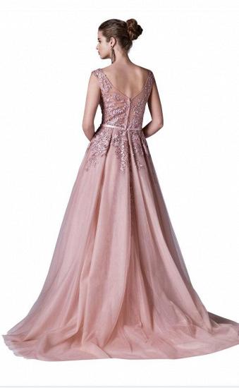 Stunning Scoop Neck Sleeveless A-line Prom Dress Side Slit_3