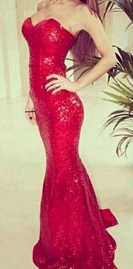 Sweetheart Sexy Sequined Red Evening Dress 2022 Party Dresses Long Prom Dress_1