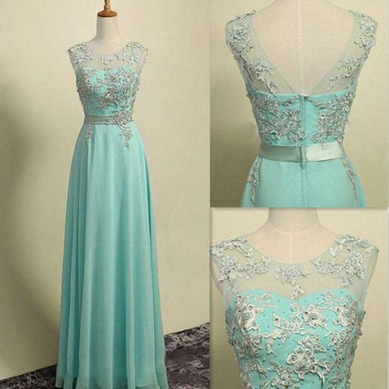 A-Line Sleeveless Appliques Evening Dresses 2022 Jewel Floor Length Prom Gowns