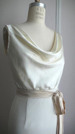 White Bowknot Knee Length Wedding Dress Cheap Plus Size Bridesmaid Dress_3
