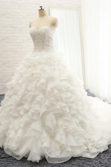 TsClothzone Chic Sweatheart White A line Wedding Dresses Sleeveless Tulle Bridal Gowns Online_4