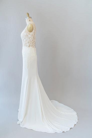 Cheap Lace Chiffon Sheath Wedding Dress_4