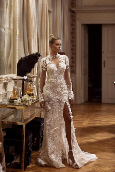 2 Piece Wedding Dresses A Line Lace | Wedding dresses with sleeves_4